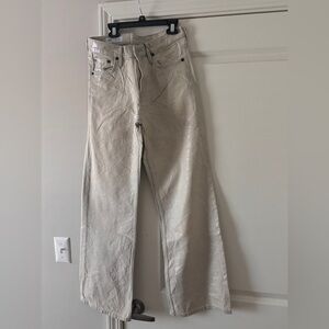 Cream metallic Zara jeans size 2